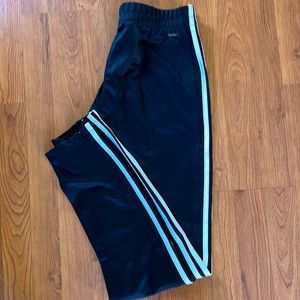 women’s adidas climalite white stripe track pants